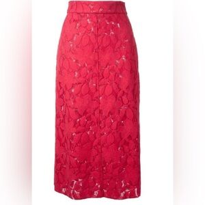 Scanlan Theodore Red Double Lace Skirt
